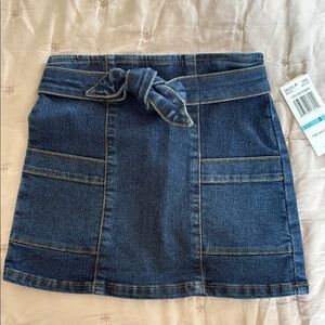 GB Girls Blue Mini Pencil Skirt Tie Front